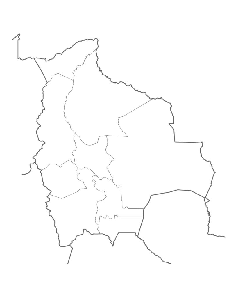 mapa mudo boliviano en blanco y negro