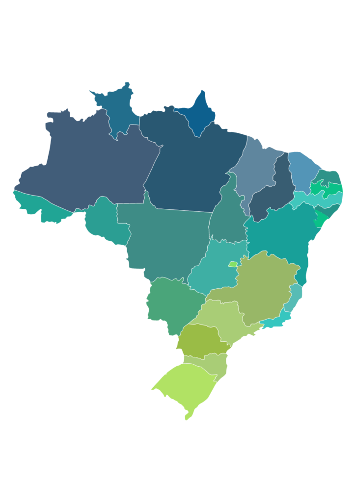 Mapa político de Brasil con Estados