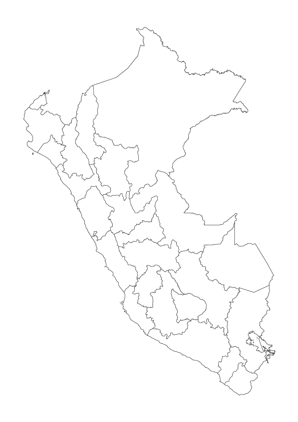 Mapa en blanco sin nombres Perú