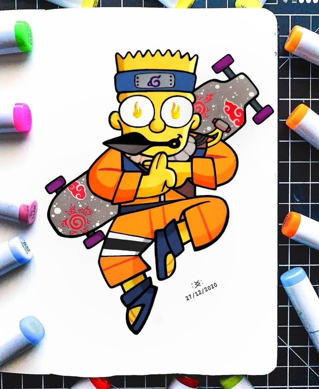 Bart art with markers