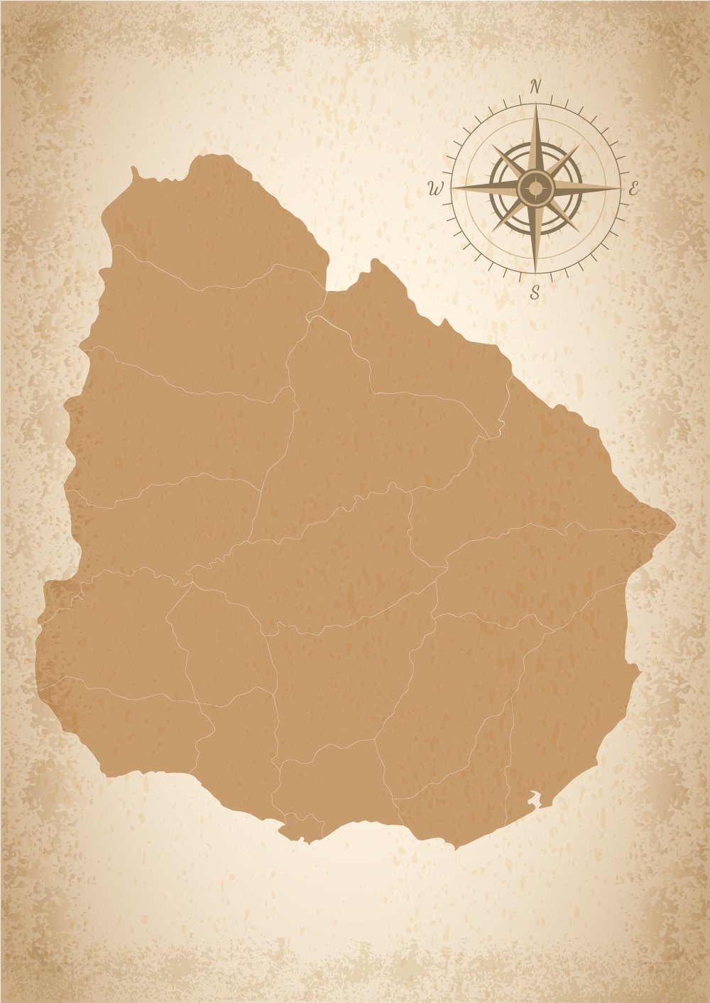 Mapa estilo antiguo de Uruguay