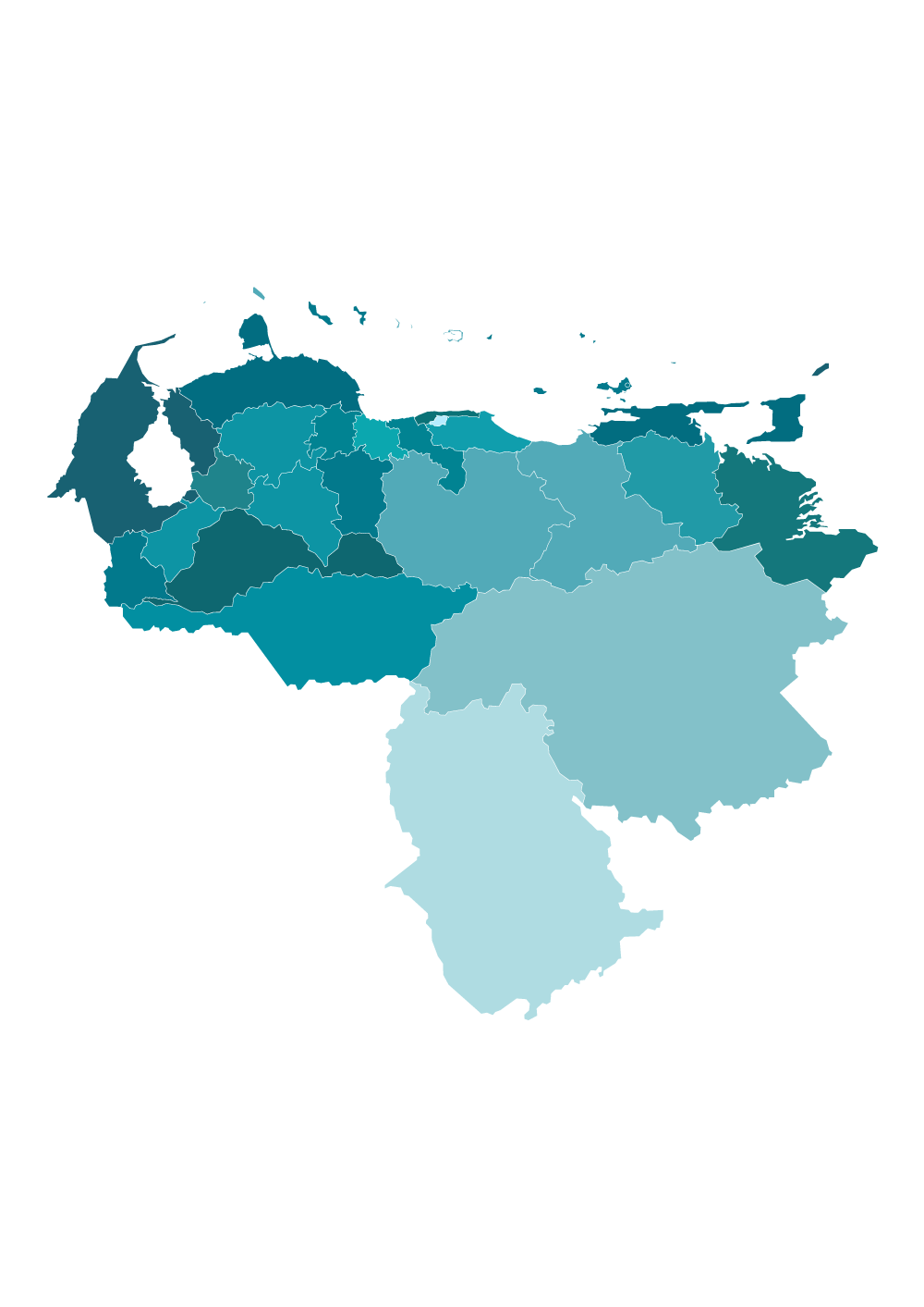 Mapa de Venezuela para colorear 