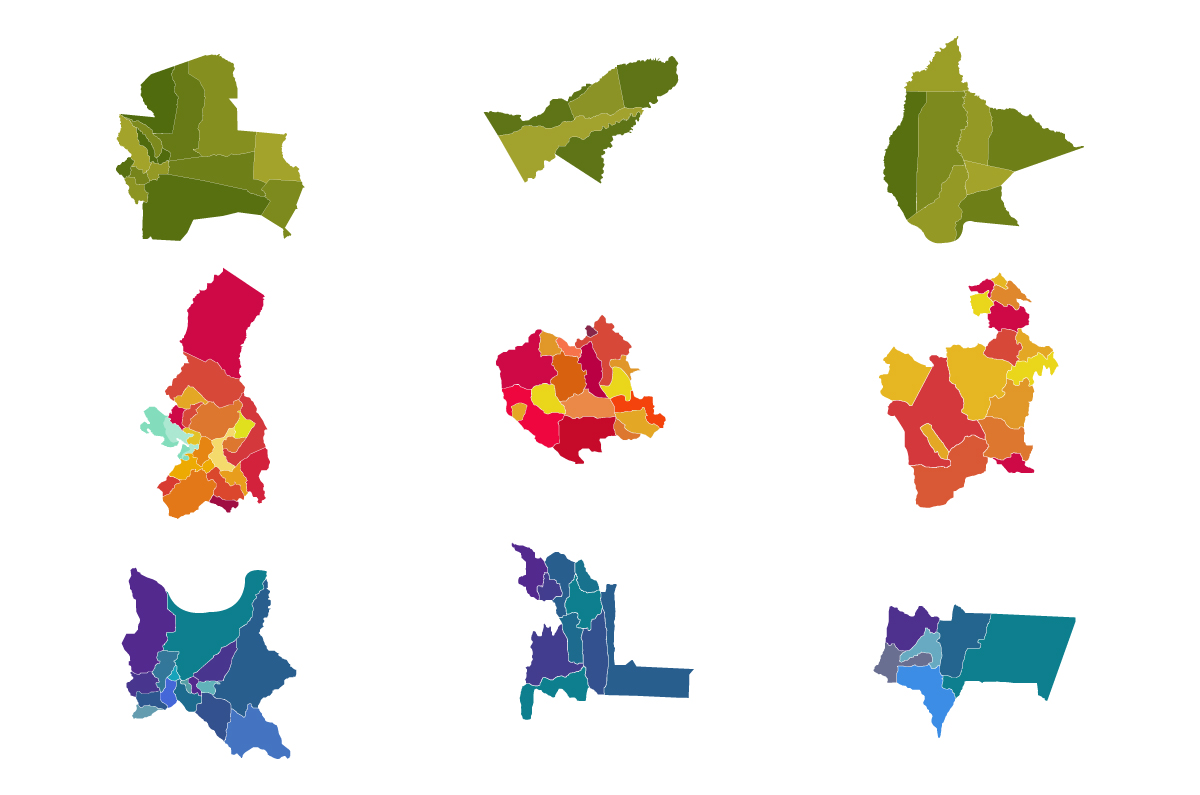 Mapas de los Departamentos y Provincias de Bolivia para colorear ⭐