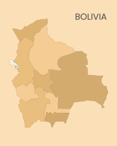 MAPA POLÍTICO de BOLIVIA a todo color y mapa para PINTAR