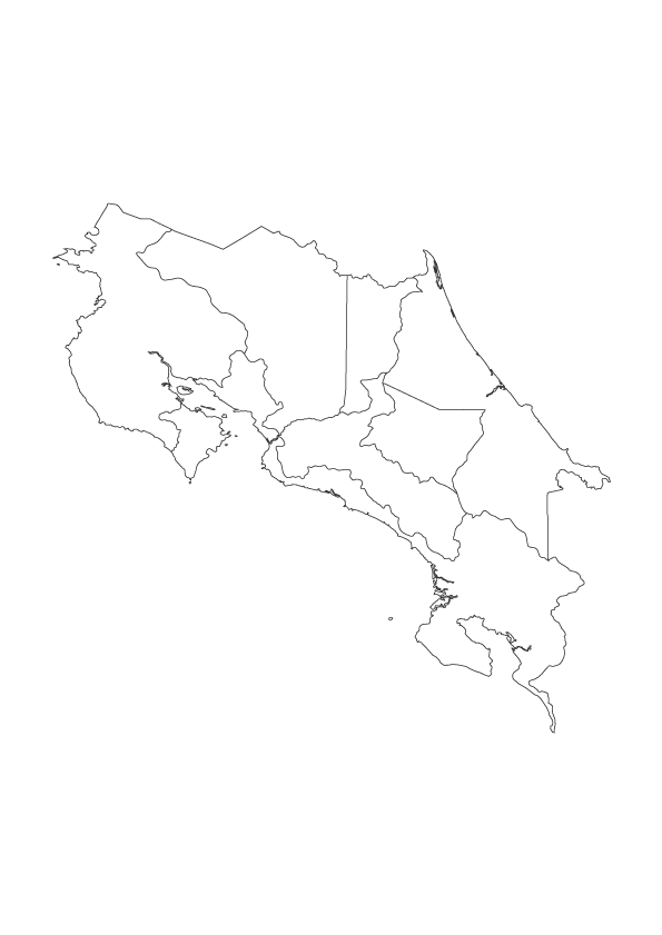 Mapa en blanco de Costa Rica