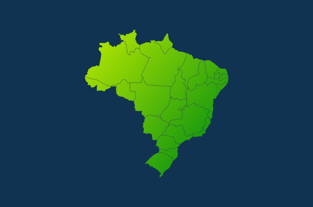 Mapa político de Brasil color degradado
