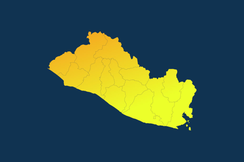 Mapa de El Salvador color degradado