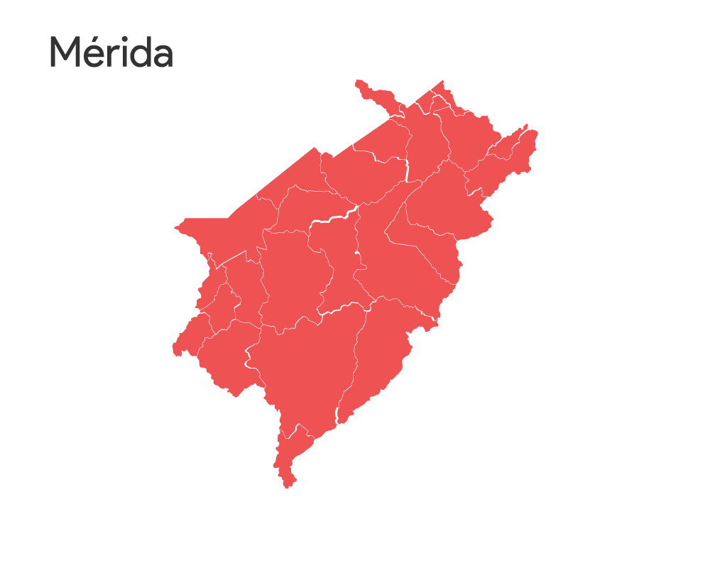Mérida mapa con municipios