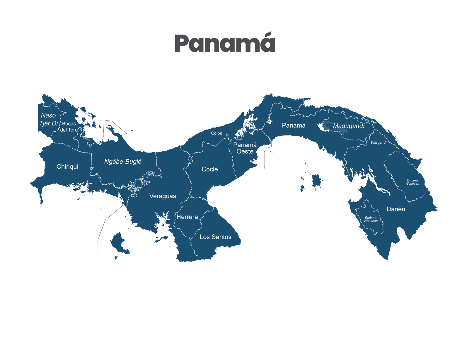 Mapa de Panamá - Mapa mudo - Dibujo - Colorear – [PDF - SVG]