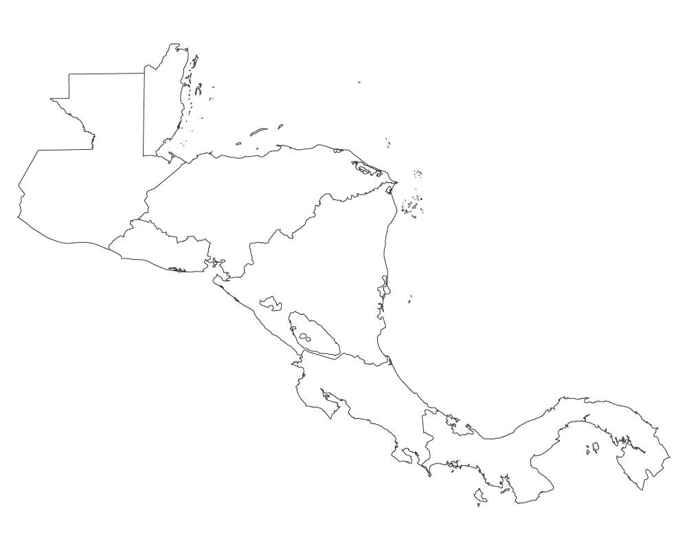 Mapa de Centroamérica para pintar