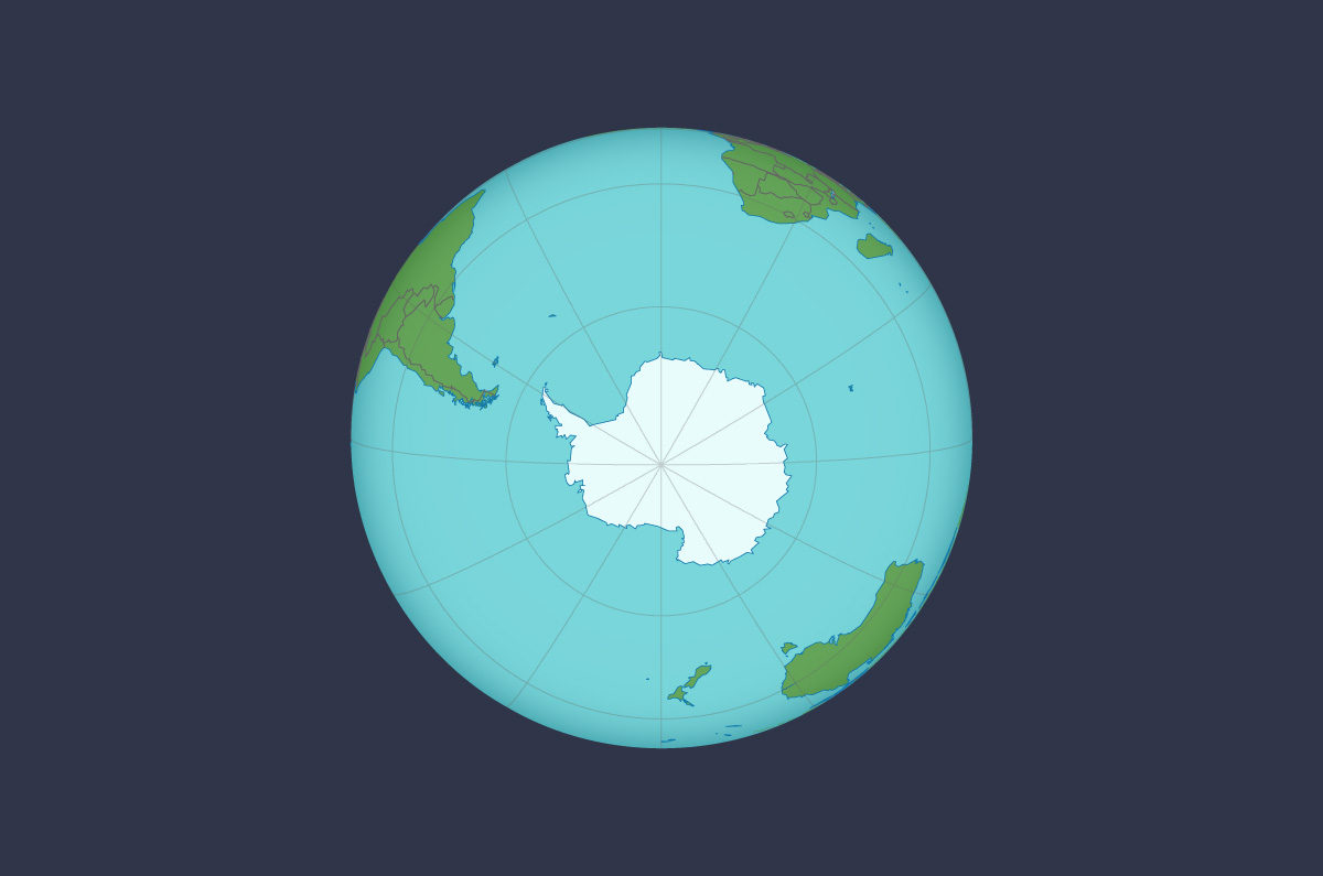 Antártida globo terráqueo