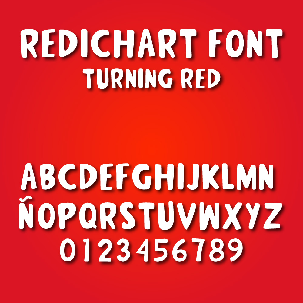 Redichart Font – Turning Red Font