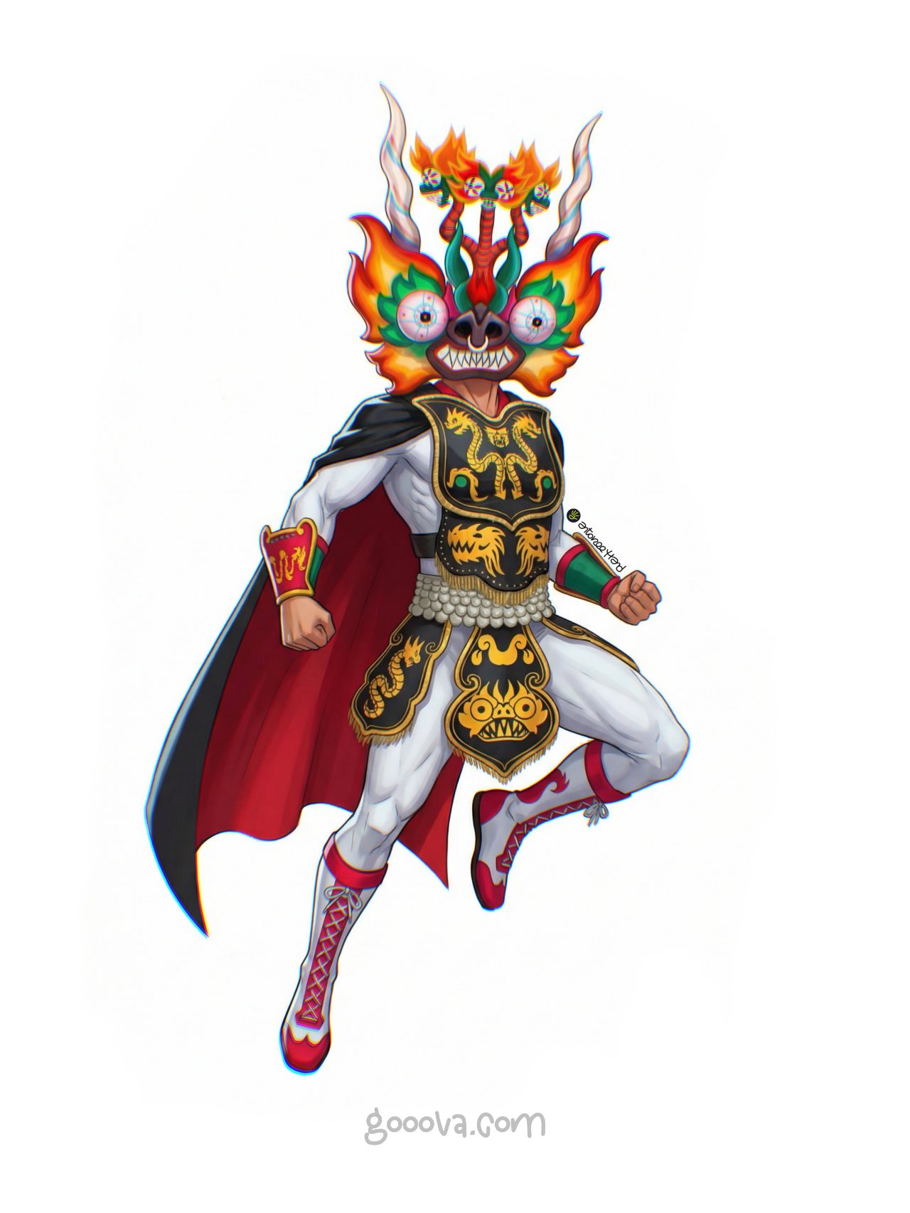 Diablada de Bolivia reimaginados como superhéroes