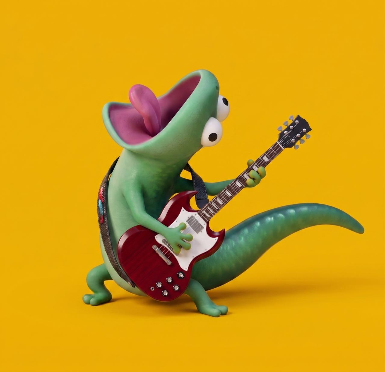 Tom la Lagartija con Guitarra en manos