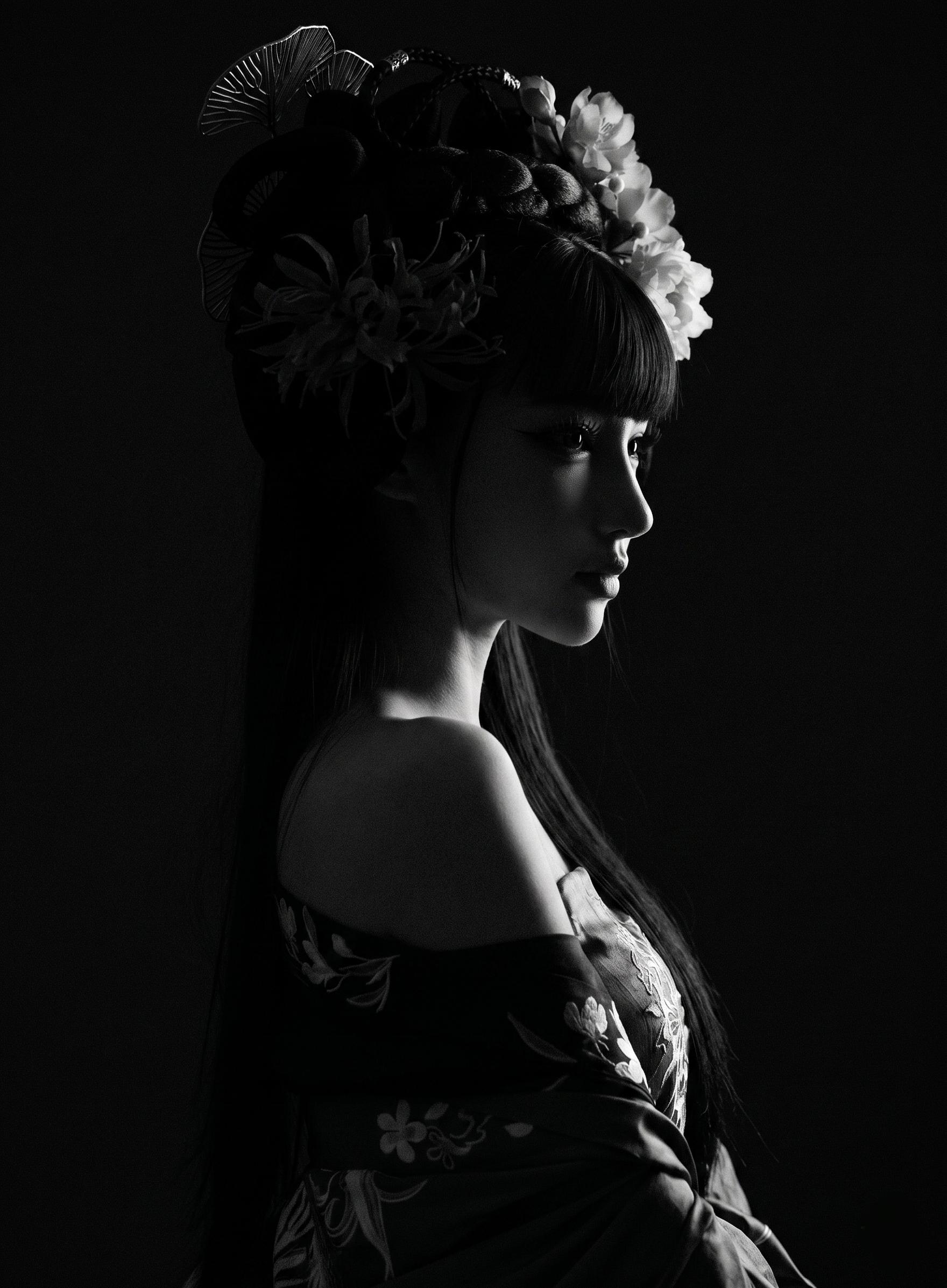 Prompt para generar fotos estilo fine art en blanco y negro